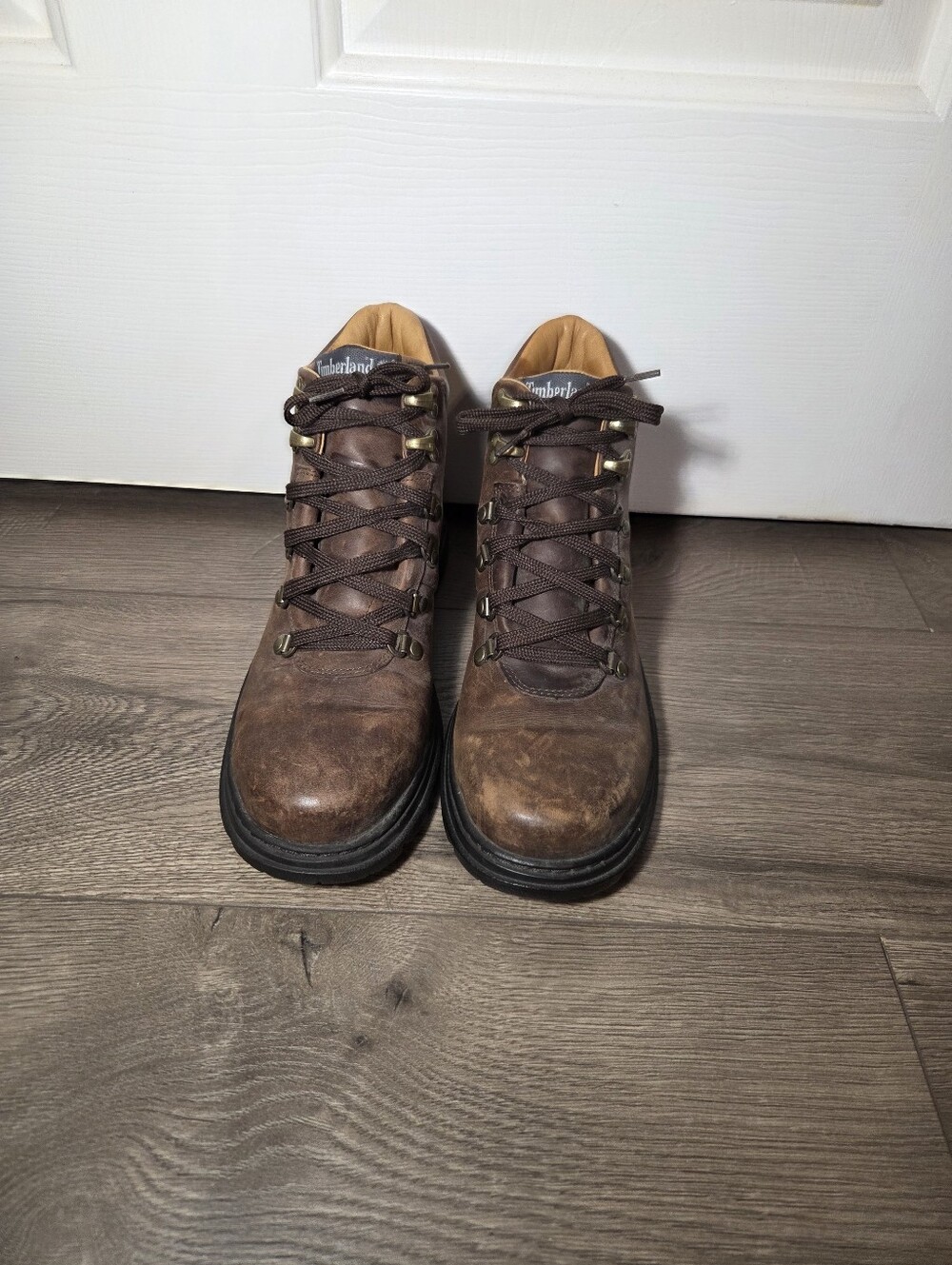 Timberland Brown Leather Lace-Up Boots Size 8M 🥾👜